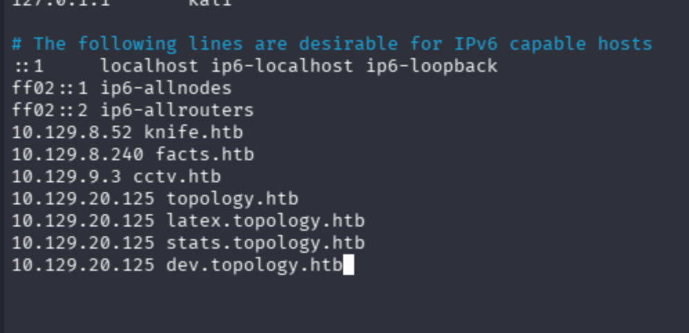 Terminal output after adding the discovered subdomain to /etc/hosts