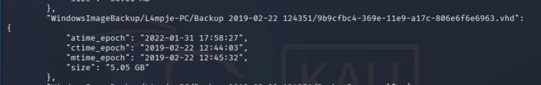 Terminal output showing the VHD mounting module log