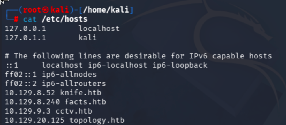 Initial setup adding the Topology target hostname to the /etc/hosts file