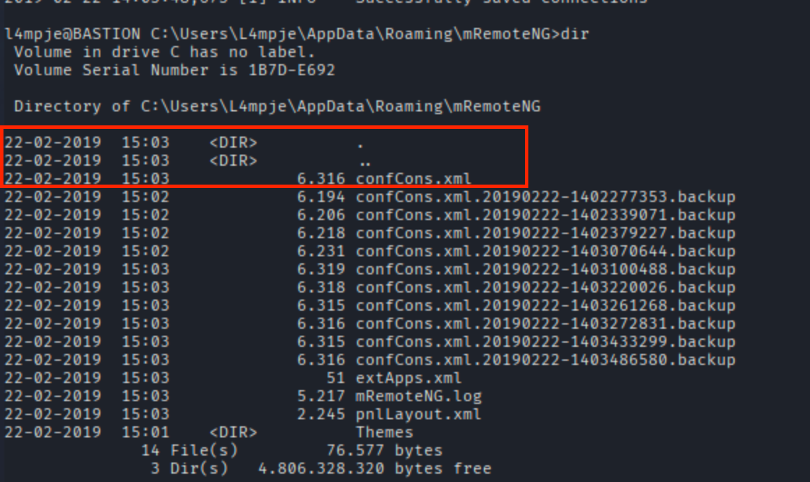 mRemoteNG configuration file path containing stored credentials