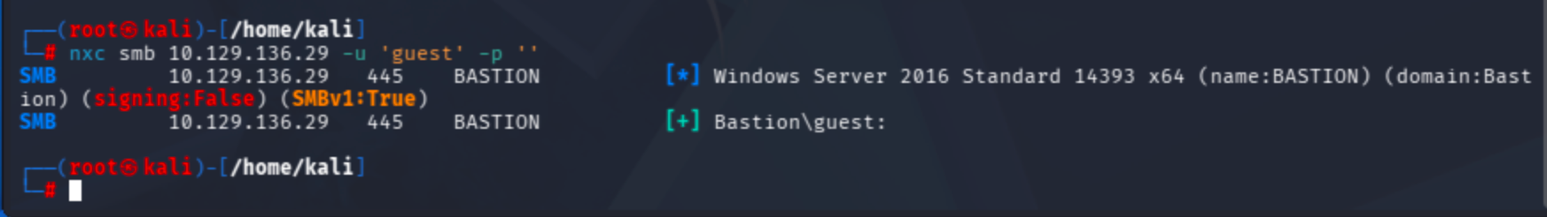 SMB connection attempt using guest as the username