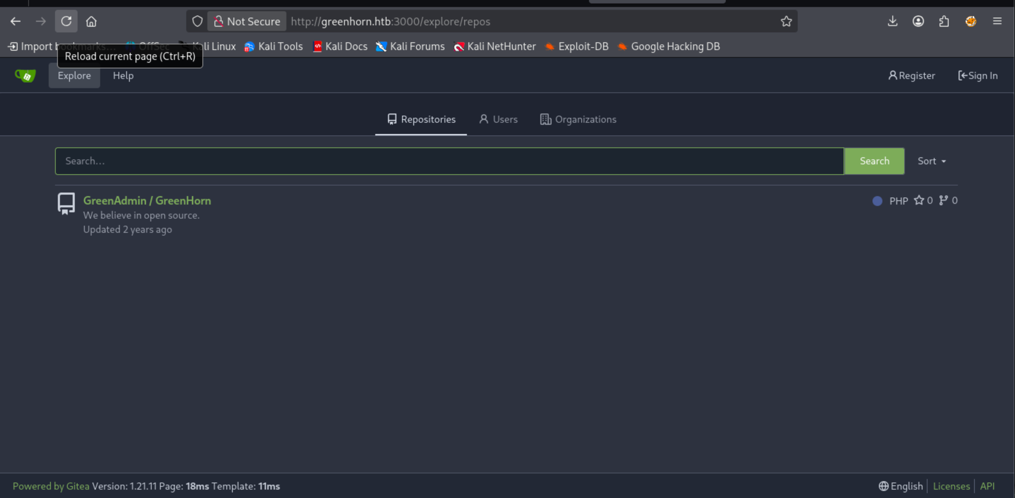 Interesting Gitea endpoint discovered during repository enumeration