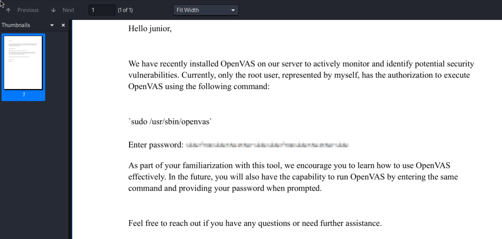Blurred root password image on GreenHorn that needs depixelization