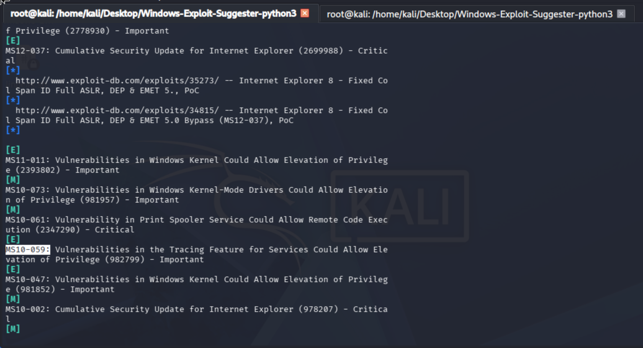 Terminal output during the Chimichurri exploit attempt