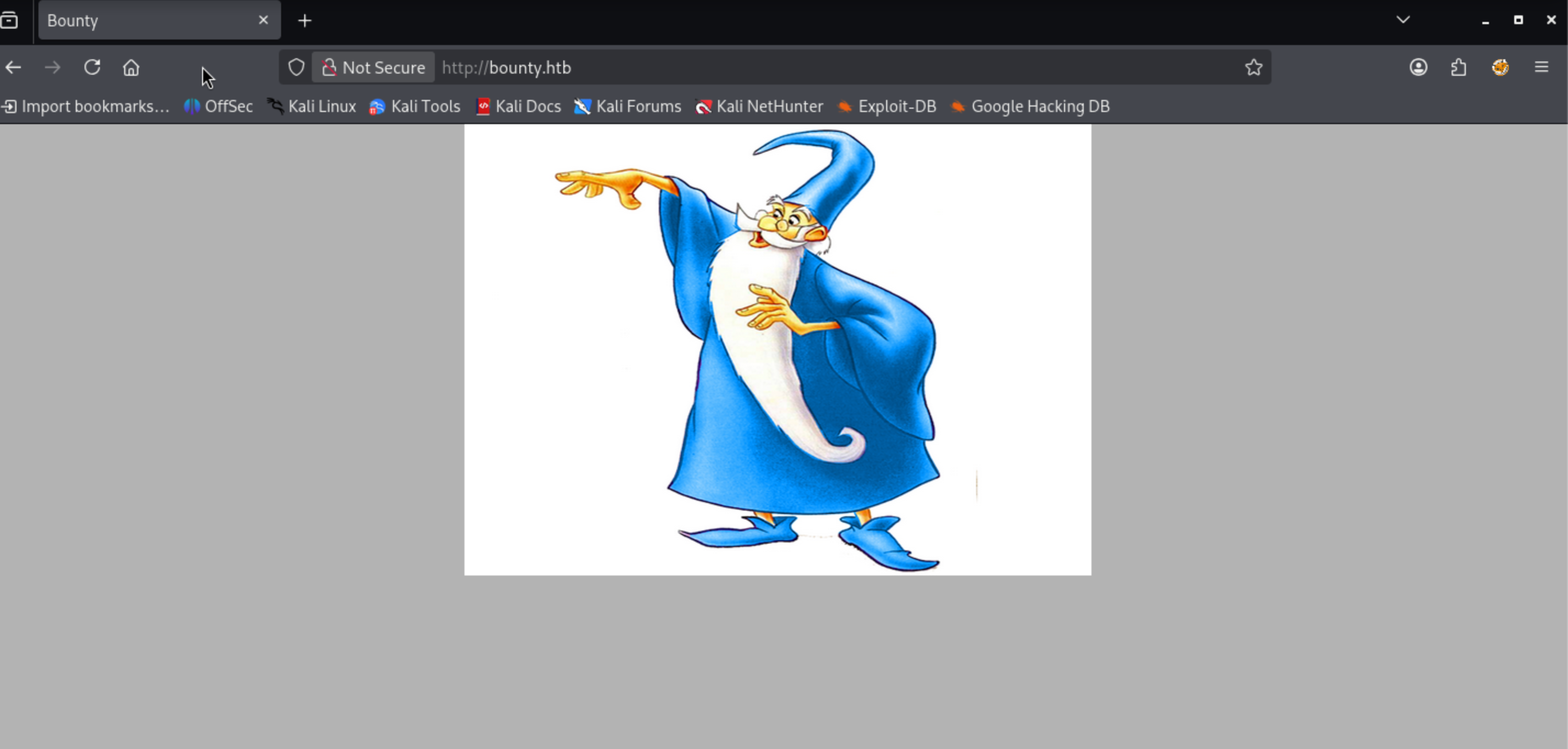 Directory fuzzing output to enumerate the Bounty web server