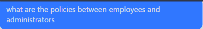 Chat interface with Company Policies agent, user asks about backup server guidance, agent responds with instructions.