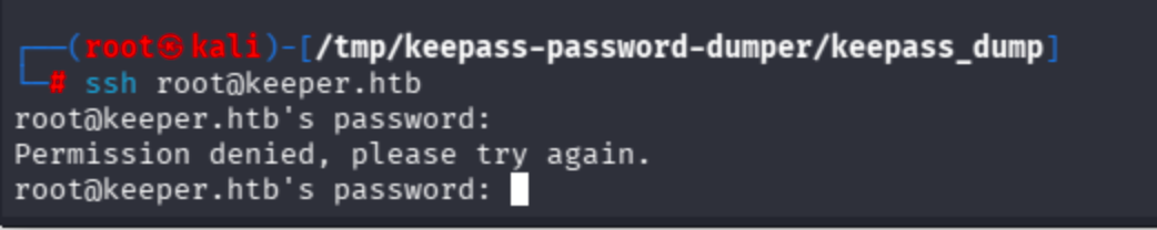 KeePass2 GUI showing root entry with password and note about Putty key.