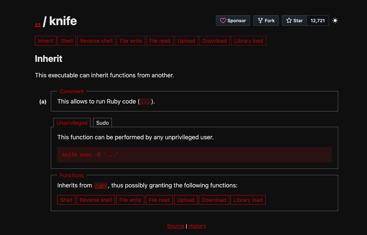 Terminal output of the knife command help showing the -E option for executing Ruby code.