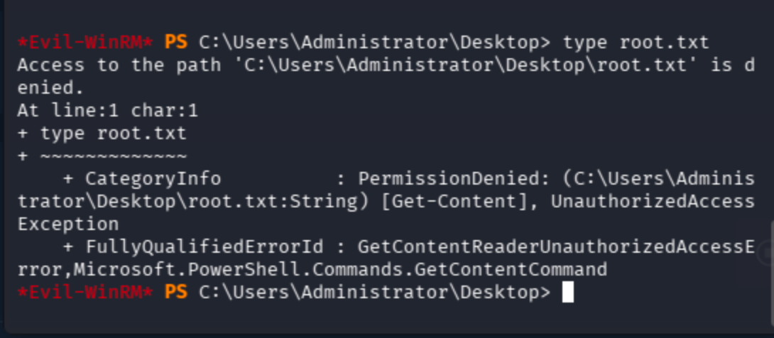 Evil-WinRM shell running whoami /priv showing enabled privileges for svc-printer