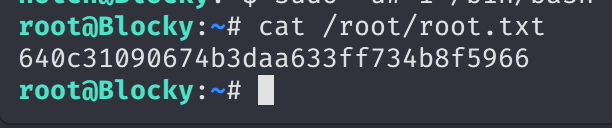 Terminal output showing root shell with flag file contents