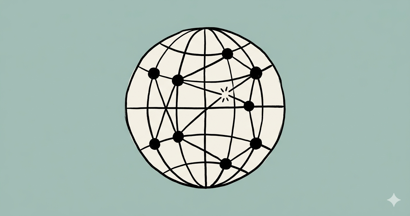Abstract illustration of DAST process with magnifying glass over mobile device and network nodes.
