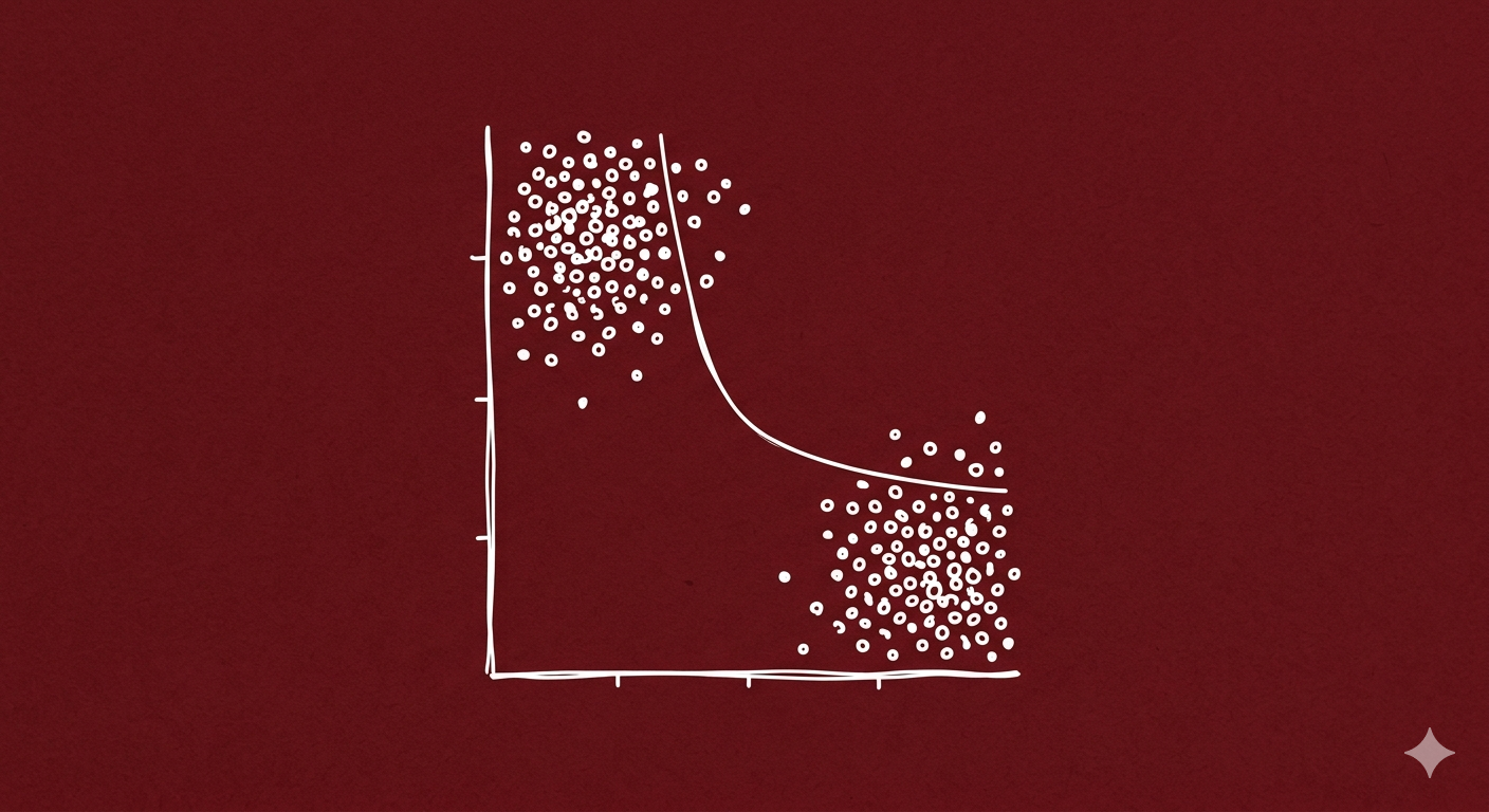 A diagram with two axes labeled GPA and Practical Skills, showing a downward-sloping curve with a shaded region labeled Suboptimal Zone and a point on