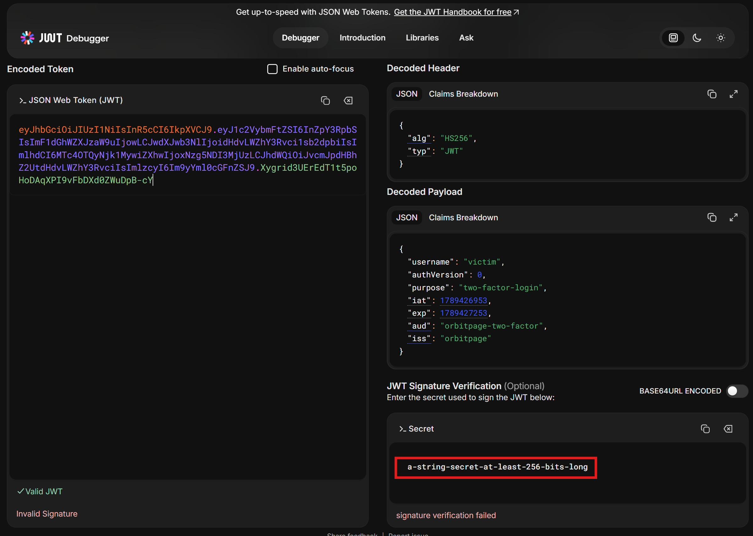 Two-Factor Authentication Bypass via JWT Challenge Token Reuse