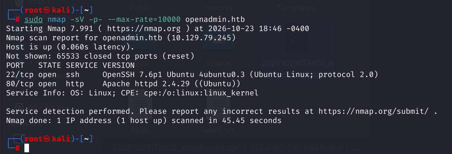 HTB OpenAdmin