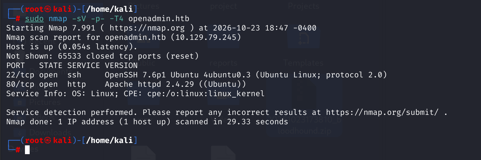 HTB OpenAdmin