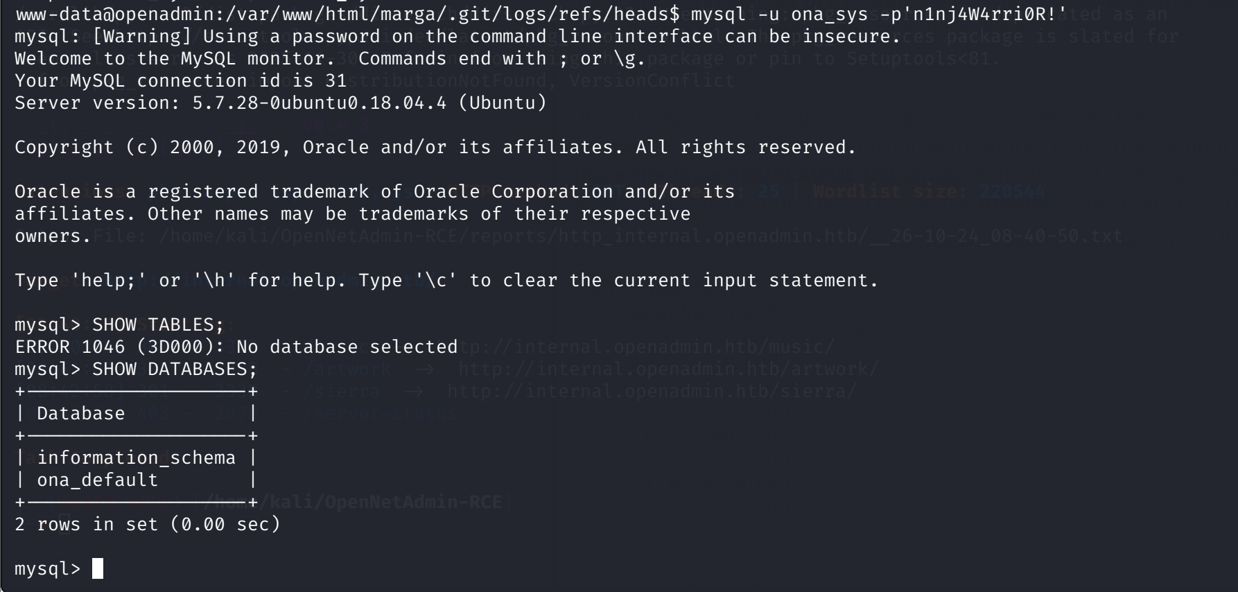 HTB OpenAdmin