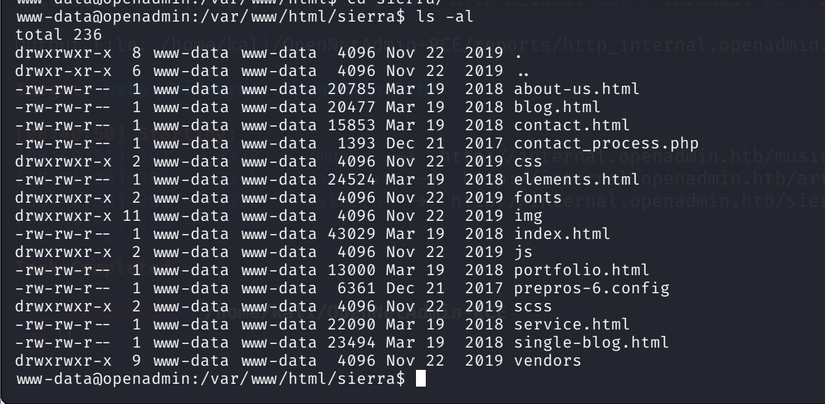 HTB OpenAdmin