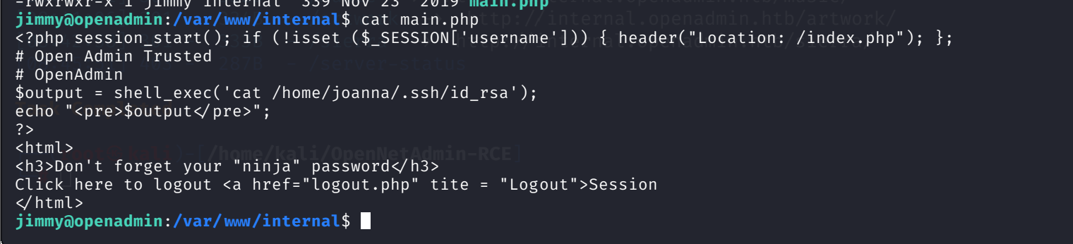 HTB OpenAdmin