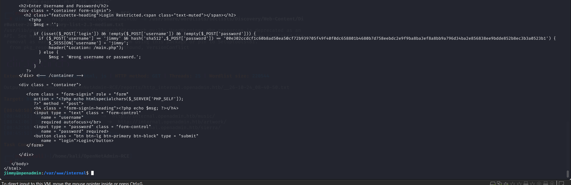 HTB OpenAdmin